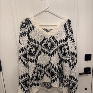 Cozy Black and White Patterned Sweater
